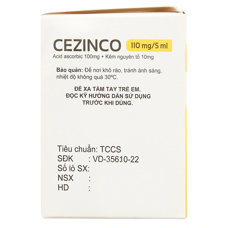Dung dịch uống Cezinco 110mg/5ml Allomed phòng ngừa và điều trị thiếu vitamin C, thiếu kẽm hộp 30 ống - 5